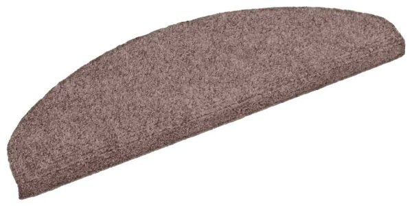 Prostirke za stepenice samoljepljive 15 kom 65x21x4 cm svijetlosmeđe poluokrugle velike - Svjetlosmeđa 65 x 21 x 4 cm 15 S