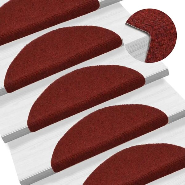 Prostirke za stepenice samoljepljive 15 kom 56x17x3 cm bordo crvene poluokrugle - Bordo crvena 56 x 17 x 3 cm 15 Bordo crve