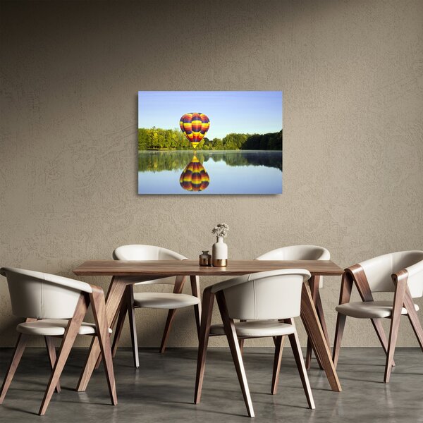 Staklena slika balona na jezeru (70x50 cm)