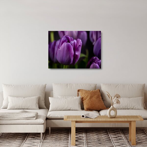 Staklena slika cvjetova tulipana (70x50 cm)