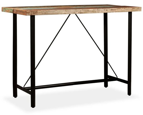 Barski stol od masivnog obnovljenog drva 150x70x107 cm - Smeđa 150 x 70 x 107 cm 1 Smeđa