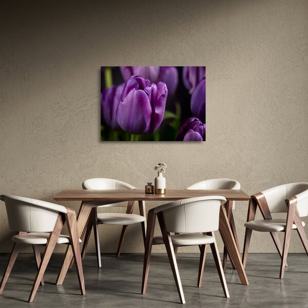 Staklena slika cvjetova tulipana (70x50 cm)
