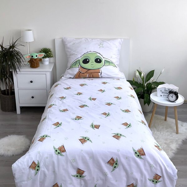 Pamučna dječja posteljina za krevet za jednu osobu 140x200 cm Star Wars Baby Yoda – Jerry Fabrics