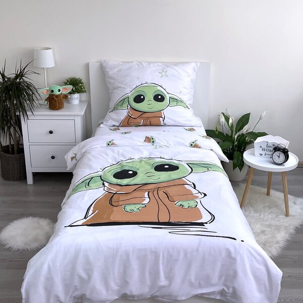 Pamučna dječja posteljina za krevet za jednu osobu 140x200 cm Star Wars Baby Yoda – Jerry Fabrics