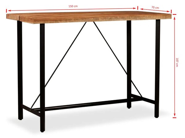 Barski stol od masivnog bagremovog drva 150 x 70 x 107 cm - 150 x 70 x 107 cm 1 150 x 70 x 107 cm