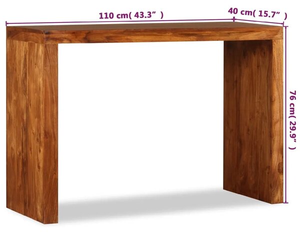 Konzolni stol masivno drvo s premazom boje meda 110x40x76 cm