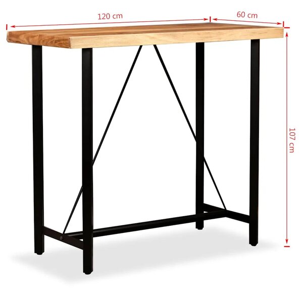 Barski stol od masivnog bagremovog drva 120 x 60 x 107 cm - 120 x 60 x 107 cm 1 120 x 60 x 107 cm