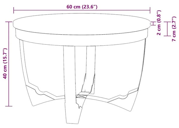 Stolić za kavu od masivnog grubog drva manga 60 x 40 cm - 60 x 40 cm 1 masivno drvo manga 60 x 40 cm