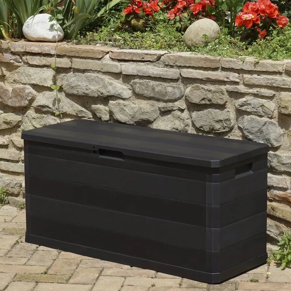 Vrtna kutija za pohranu crna 117 x 45 x 56 cm - Crna Crna