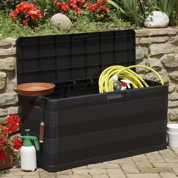 Vrtna kutija za pohranu crna 117 x 45 x 56 cm - Crna Crna