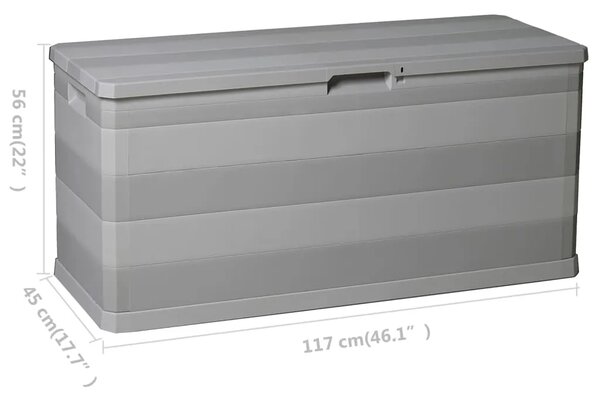 Vrtna kutija za pohranu siva 117 x 45 x 56 cm - Svjetlosiva Svjetlosiva