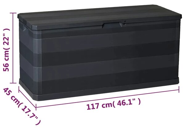 Vrtna kutija za pohranu crna 117 x 45 x 56 cm - Crna Crna
