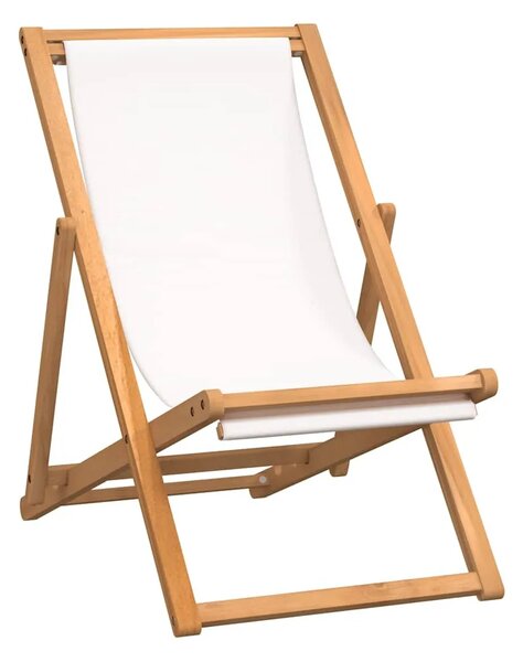 Ležaljka od tikovine 56 x 105 x 96 cm krem - Krema 1 Bez naslona za ruke Krema