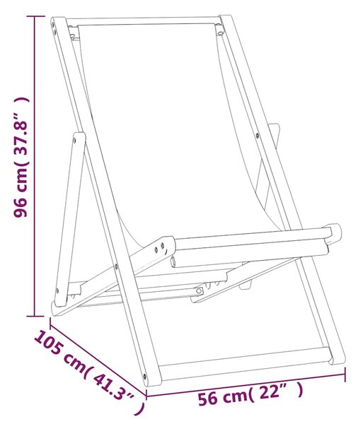 Ležaljka od tikovine 56 x 105 x 96 cm krem - Krema 1 Bez naslona za ruke Krema
