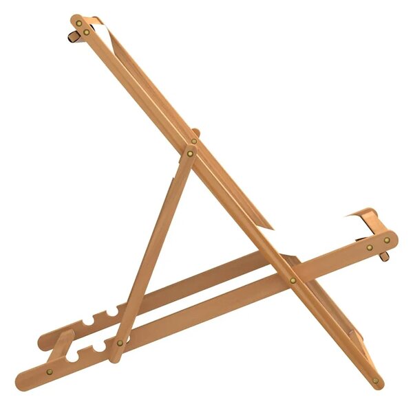 Ležaljka od tikovine 56 x 105 x 96 cm krem - Krema 1 Bez naslona za ruke Krema