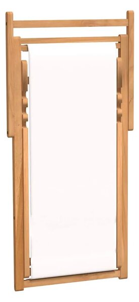 Ležaljka od tikovine 56 x 105 x 96 cm krem - Krema 1 Bez naslona za ruke Krema