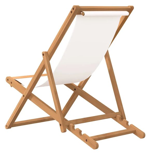 Ležaljka od tikovine 56 x 105 x 96 cm krem - Krema 1 Bez naslona za ruke Krema