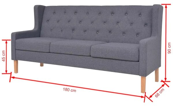 2-dijelni set sofa od tkanine sivi - Siva 1 sjedalo + trosjed Siva 1 sjedalo + trosjed