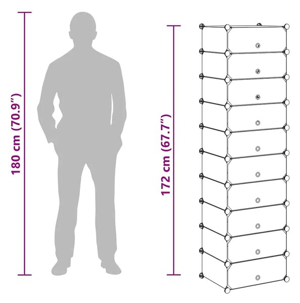 Organizator za Obuću s 10 Odjeljaka Crni - Crna 1 1 1