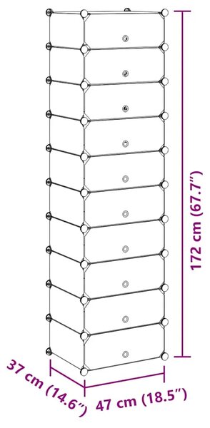 Organizator za Obuću s 10 Odjeljaka Crni - Crna 1 1 1
