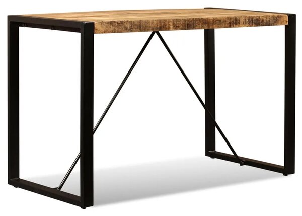 Blagovaonski Stol Masivno Grubo Obrađeno Drvo Manga 120 cm - Crna 120 x 60 x 76 cm 1 Grubo masivno drvo manga