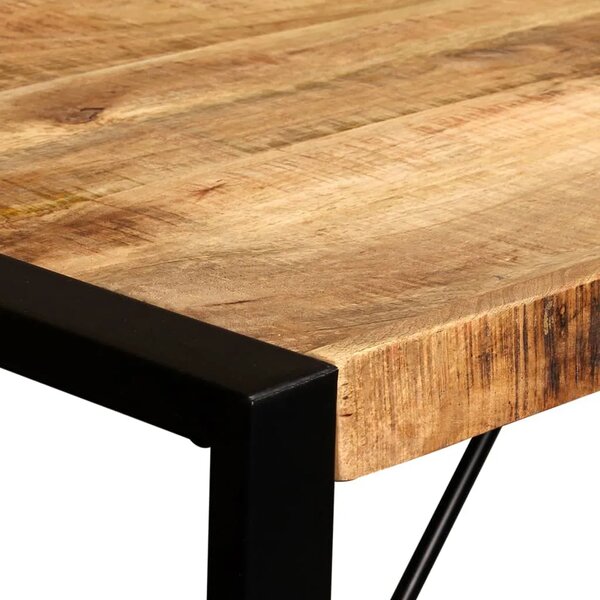 Blagovaonski Stol Masivno Grubo Obrađeno Drvo Manga 120 cm - Crna 120 x 60 x 76 cm 1 Grubo masivno drvo manga