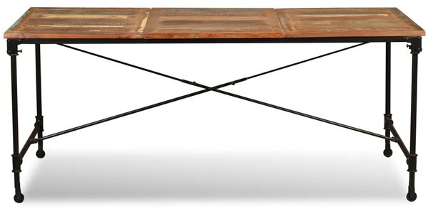 Blagovaonski Stol Masivno Obnovljeno Drvo 180 cm - Tamno smeđa 180 x 90 x 76 cm 1 Tamno smeđa