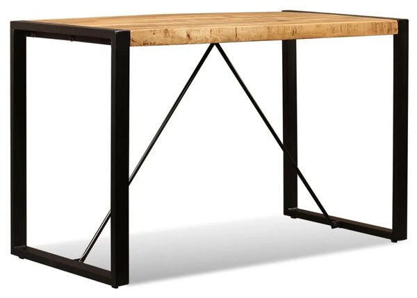 Blagovaonski Stol Masivno Grubo Obrađeno Drvo Manga 120 cm - Crna 120 x 60 x 76 cm 1 Grubo masivno drvo manga