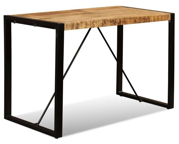 Blagovaonski Stol Masivno Grubo Obrađeno Drvo Manga 120 cm - Crna 120 x 60 x 76 cm 1 Grubo masivno drvo manga