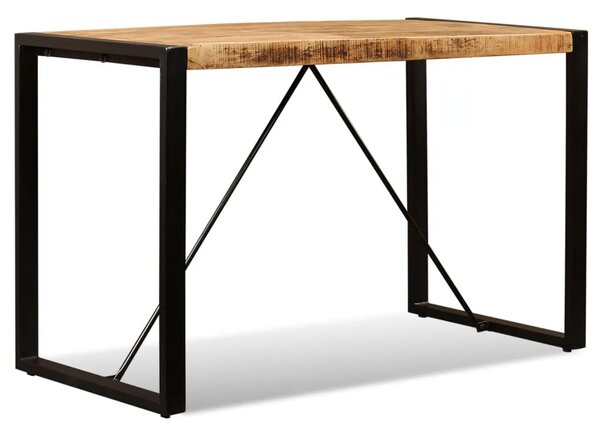 Blagovaonski Stol Masivno Grubo Obrađeno Drvo Manga 120 cm - Crna 120 x 60 x 76 cm 1 Grubo masivno drvo manga