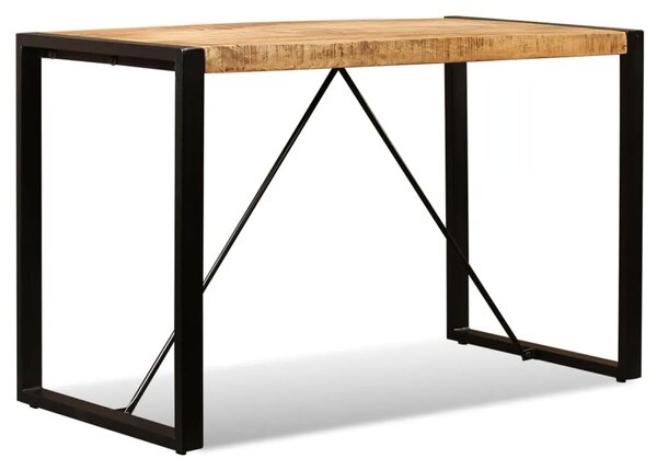 Blagovaonski Stol Masivno Grubo Obrađeno Drvo Manga 120 cm - Crna 120 x 60 x 76 cm 1 Grubo masivno drvo manga