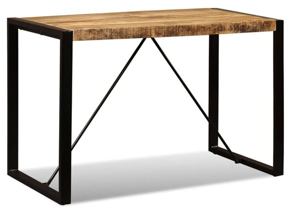 Blagovaonski Stol Masivno Grubo Obrađeno Drvo Manga 120 cm - Crna 120 x 60 x 76 cm 1 Grubo masivno drvo manga