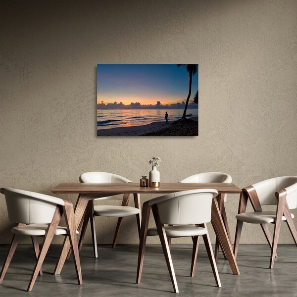 Staklena slika žene na plaži (70x50 cm)