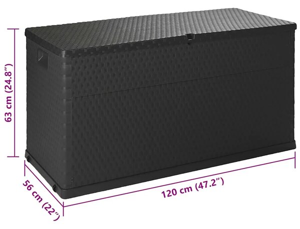 Vrtna kutija za pohranu antracit 120 x 56 x 63 cm PP ratan - Antracit Antracit