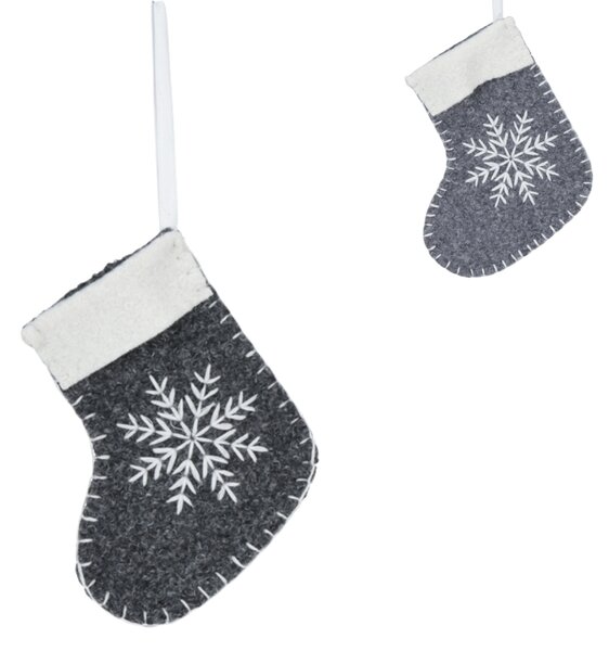 Viseća božićna čarapa SNOW SOCK 12 cm - više boja Boja: Tamno siva