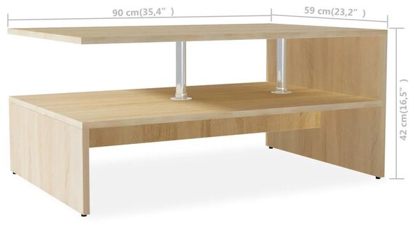 Stolić za kavu od konstruiranog drva 90x59x42 cm boja hrasta - Boja hrasta 1 Boja hrasta