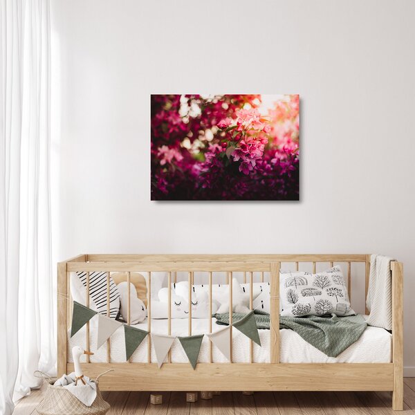 Staklena slika cvijetova procvalog grma (70x50 cm)