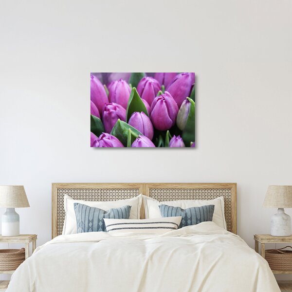 Staklena slika - cvijeće tulipana (70x50 cm)
