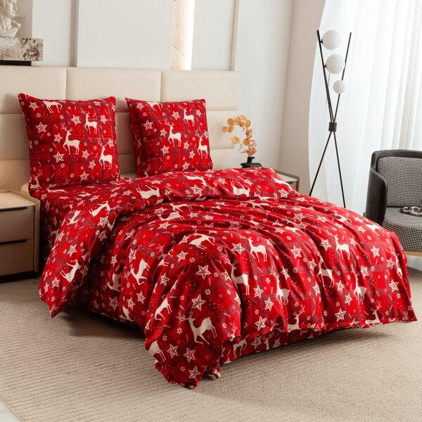 Posteljina od mikrovlakana VELVET CHRISTMAS crvena Dimenzije posteljine: 70 x 90 cm | 140 x 220 cm