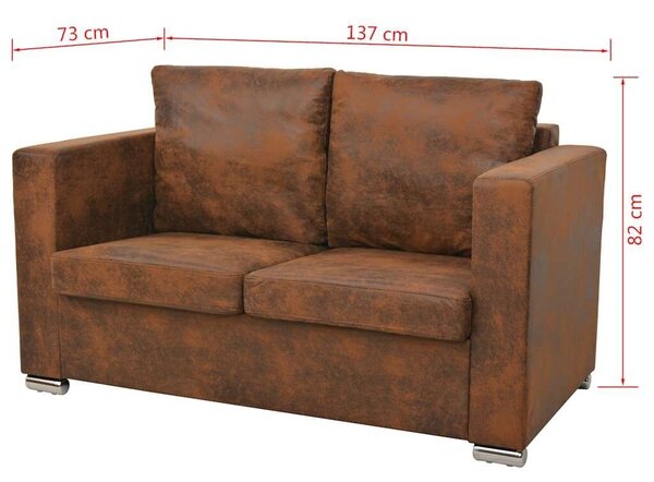 Kauč Dvosjed 137x73x82 cm Umjetna Antilop Koža - Dvosjedi Dvosjedi