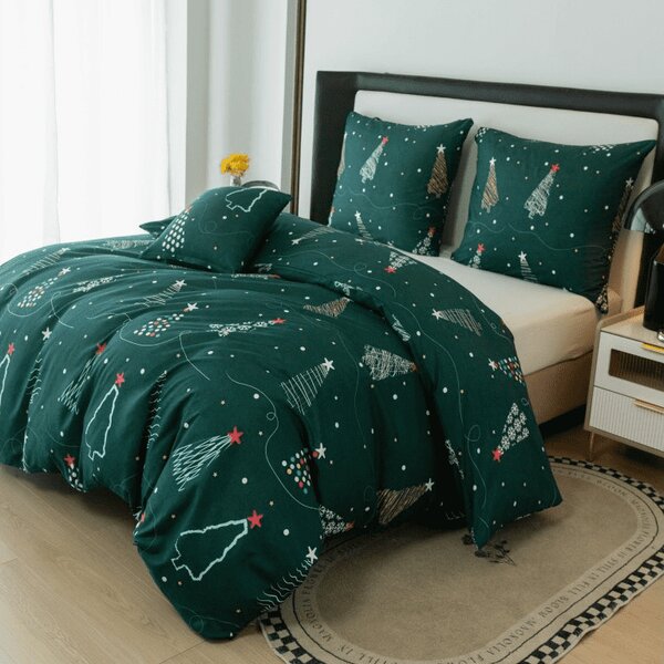 Posteljina od mikrovlakana CHRISTMAS DRIFT zelena Dimenzije posteljine: 2 kom 70 x 90 cm | 200 x 220 cm