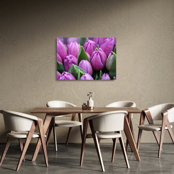 Staklena slika - cvijeće tulipana (70x50 cm)