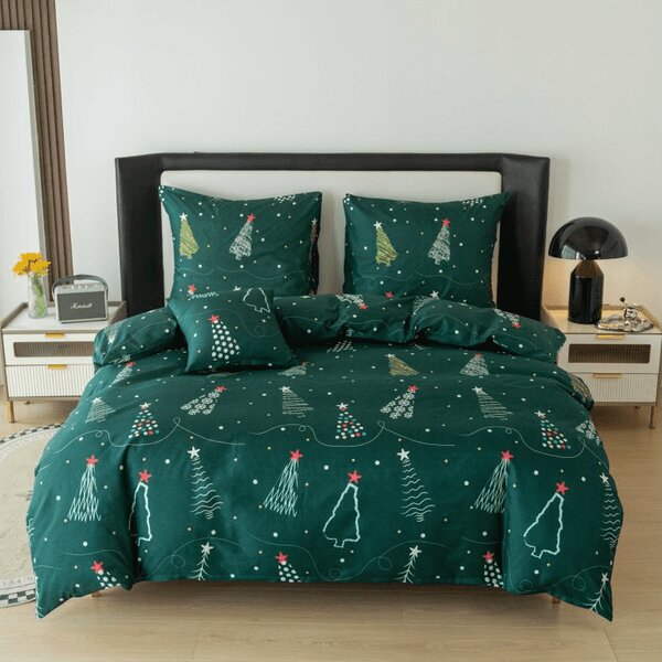 Posteljina od mikrovlakana CHRISTMAS DRIFT zelena Dimenzije posteljine: 2 kom 70 x 90 cm | 200 x 220 cm