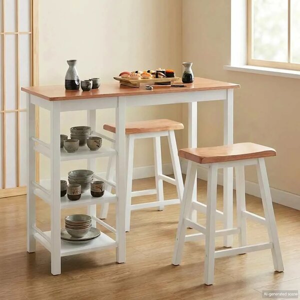 Barski Set 3 kom MDF Bijeli - Bijela 3 1 Bijela