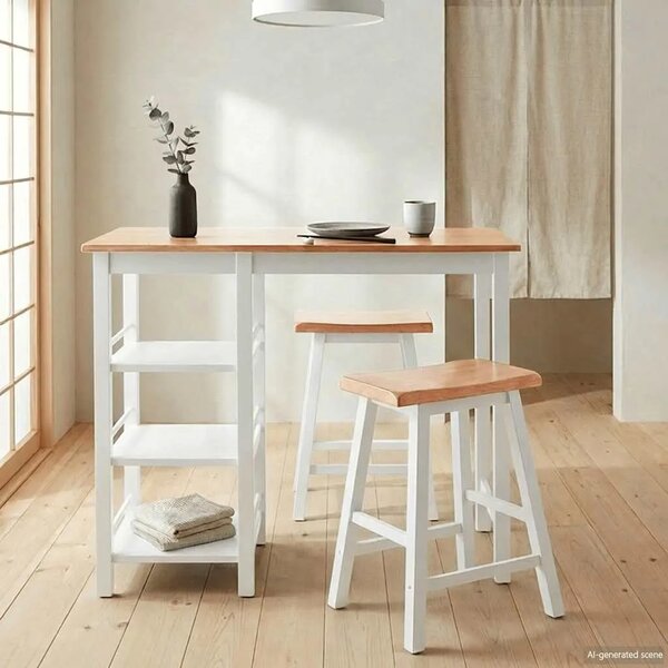 Barski Set 3 kom MDF Bijeli - Bijela 3 1 Bijela