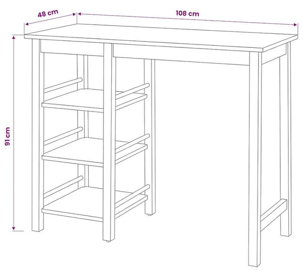 Barski Set 3 kom MDF Bijeli - Bijela 3 1 Bijela