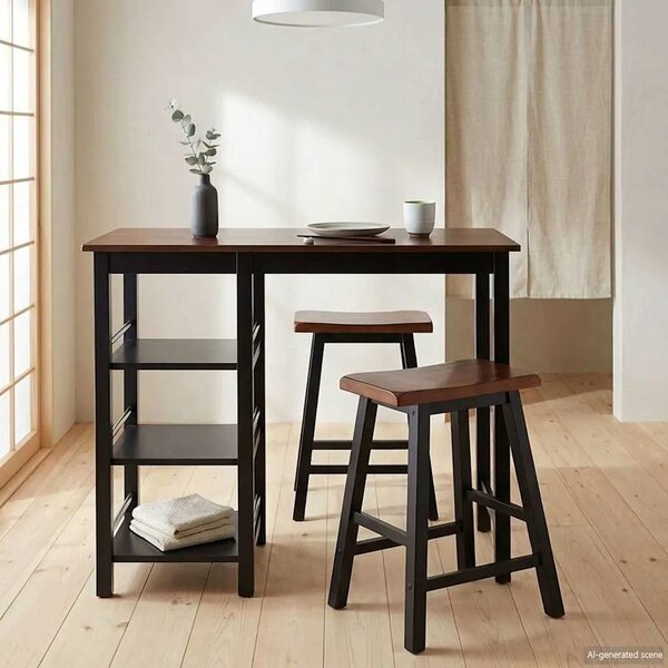Barski Set 3 kom MDF Crni - Crna 3 3 Crna