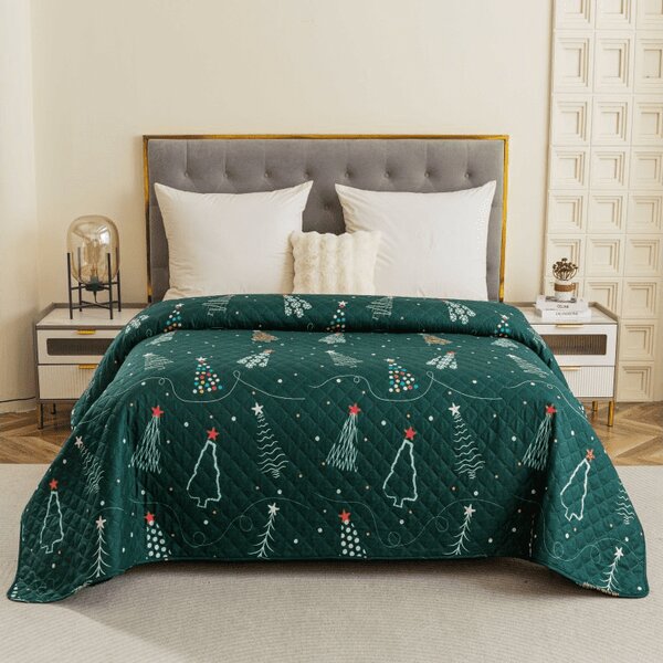 Prekrivač za krevet CHRISTMAS DRIFT, zeleni Dimenzije: 170 x 210 cm
