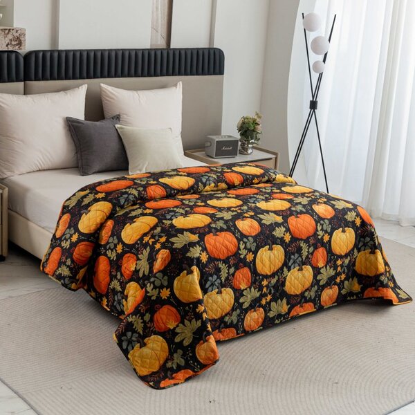 Prekrivač za krevet ORANGE PUMPKINS, šareno. Dimenzije: 170 x 210 cm