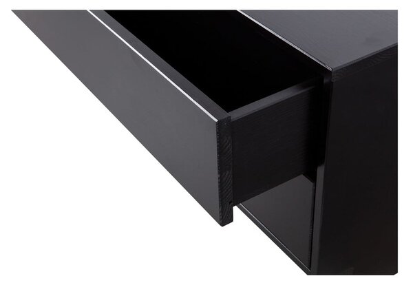 Crna modularna TV komoda od masivnog bora 75x40 cm Finca – WOOOD